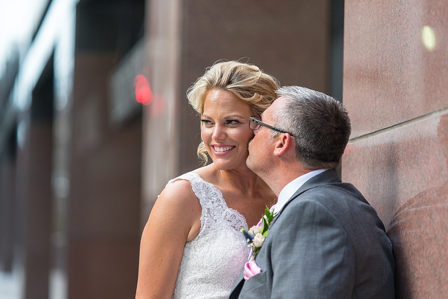 Brass on Baltimore Wedding Photos of couple only in downtown KC. KC wedding photographers.