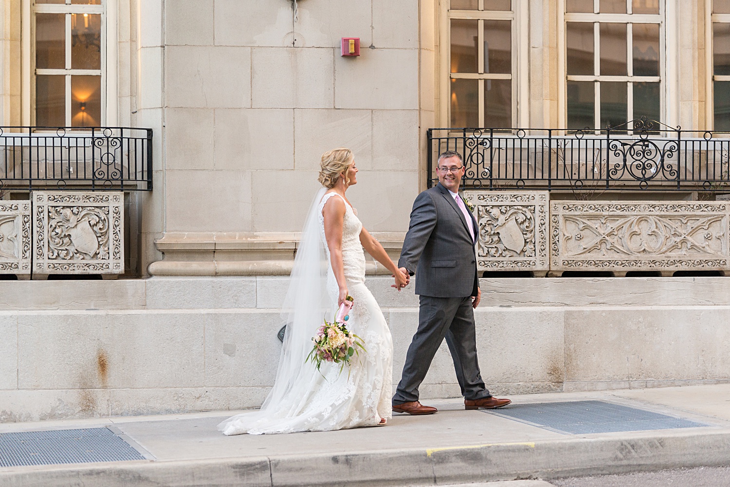 Brass on Baltimore Wedding Photos of couple only in downtown KC. KC wedding photographers.