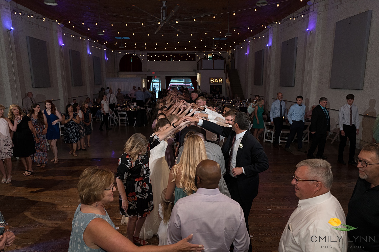 Reception Dancing- Sunset Couple Wedding Photo Wedding-Photos-at-the-Vox-Theatre-KC-Wedding-Photographer-Emily-Lynn-Photography