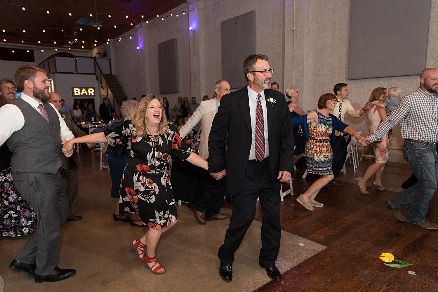 Reception Dancing- Sunset Couple Wedding Photo Wedding-Photos-at-the-Vox-Theatre-KC-Wedding-Photographer-Emily-Lynn-Photography