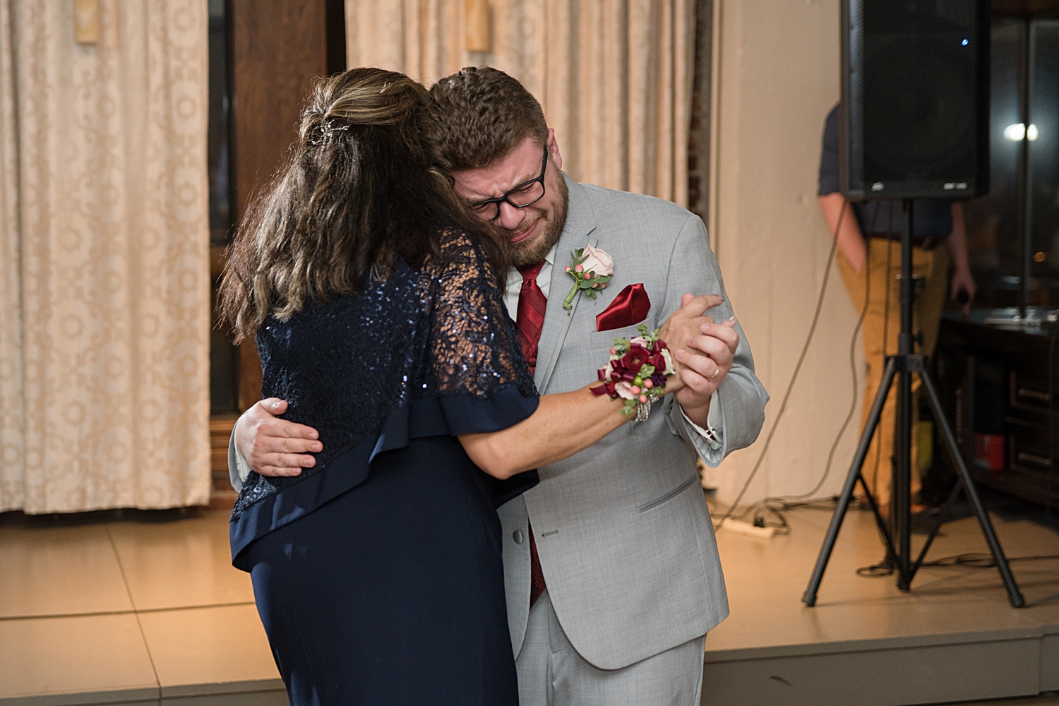 Mother son dance photo. KC-Wedding-Photographer-Cellar 222 Wedding Photos-Kansas-City-Wedding-Photographer-Emily-Lynn-Photography