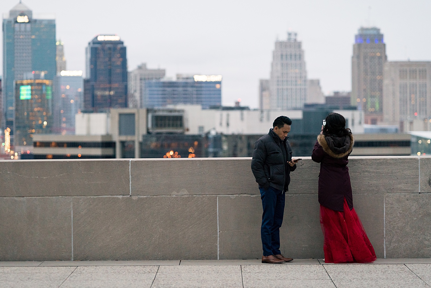 KC Skyline Photoos at Liberty Memorial KC Engagement Photos-KC-Engagement-Photographer-Emily-Lynn-Photography